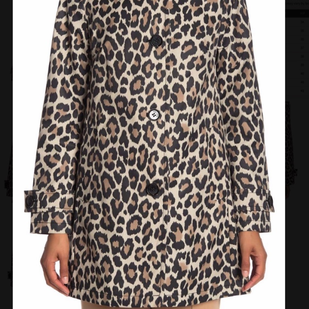 Kate Spade New York Women’s L Leopard Trench Coat - Picture 4 of 4
